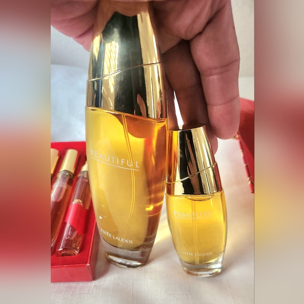 Estee Lauder bundle lot Beautiful Parfum Spray 3.4oz & 1 oz, lady luck & pen pal - Picture 7 of 10